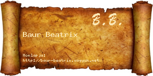 Baur Beatrix névjegykártya